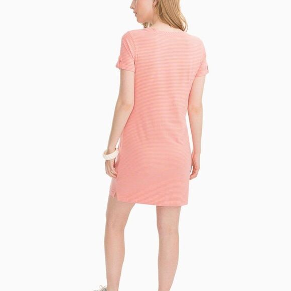 Southern Tide Abigail Tangerine Dream Skipjack Nautical Striped barDress.Size S - Picture 1 of 12